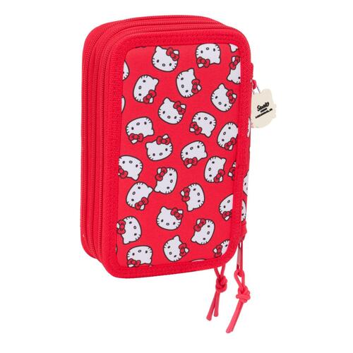 Tredobbelt Penalhus Hello Kitty Iconic Hvid Rød 12,5 x 19,5 x 5,5 cm 37 Dele