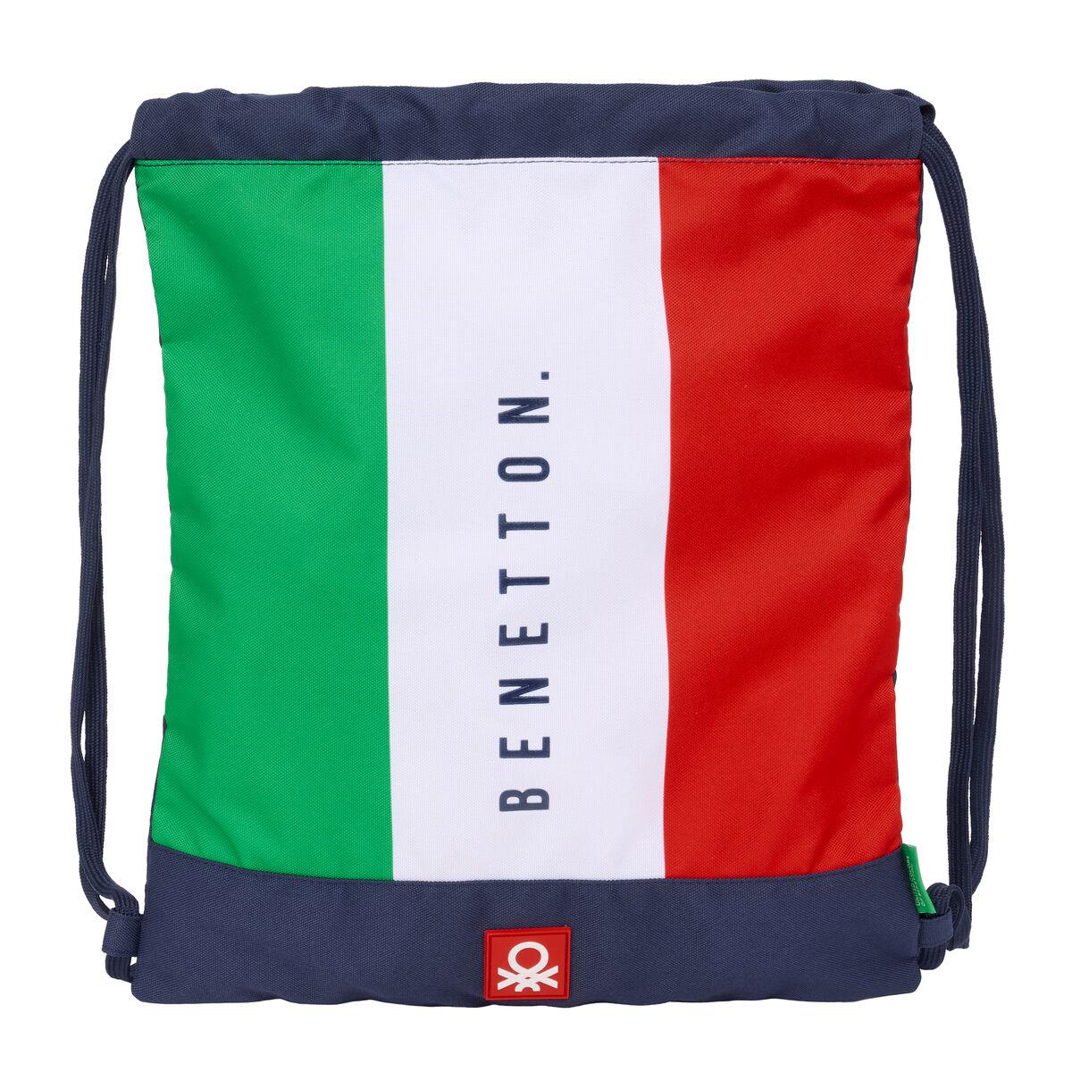 Benetton gymnastiktaske med snore - Flag, marineblå 35 × 40 cm