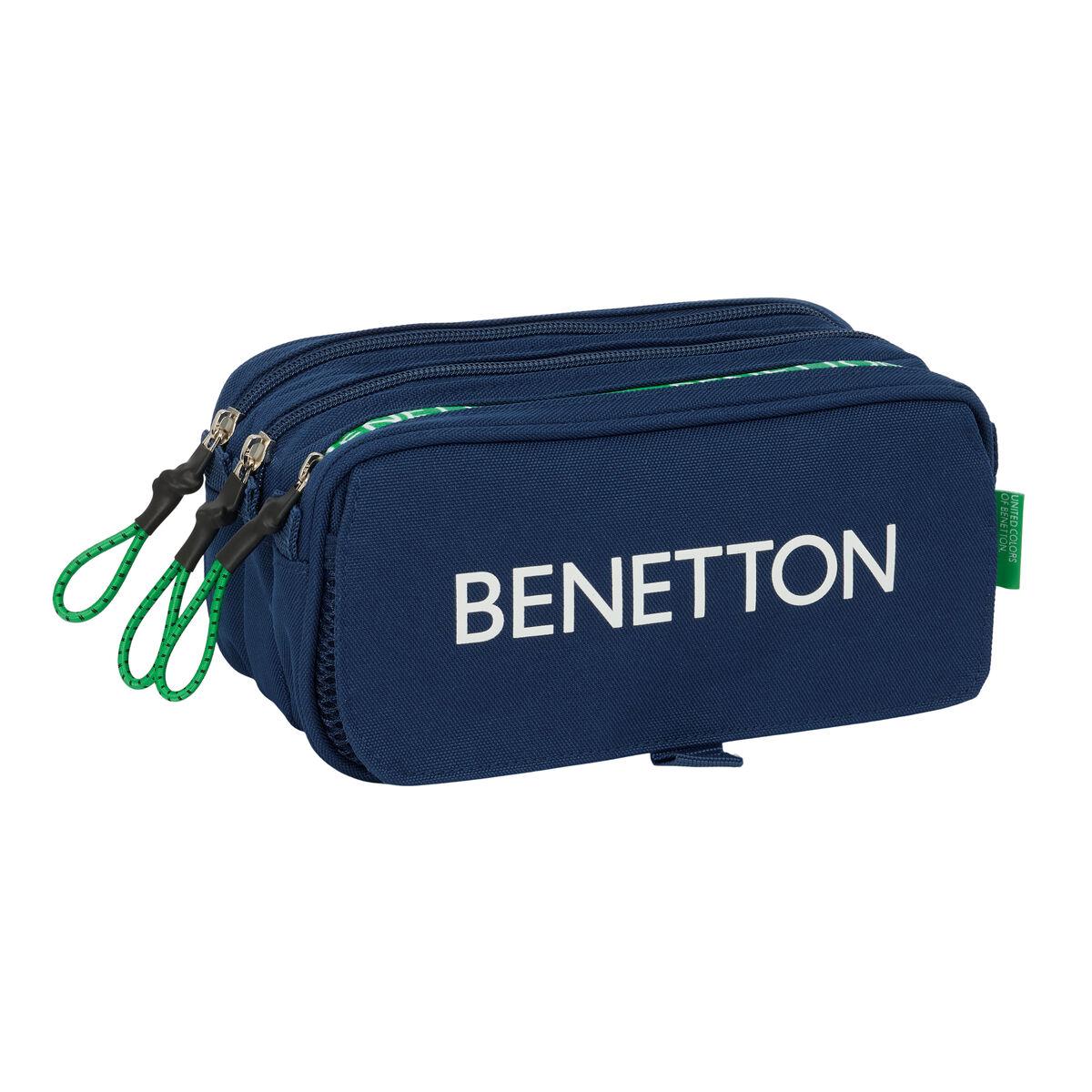 Benetton penalhus Green - marineblå, 21,5 × 10 × 8 cm