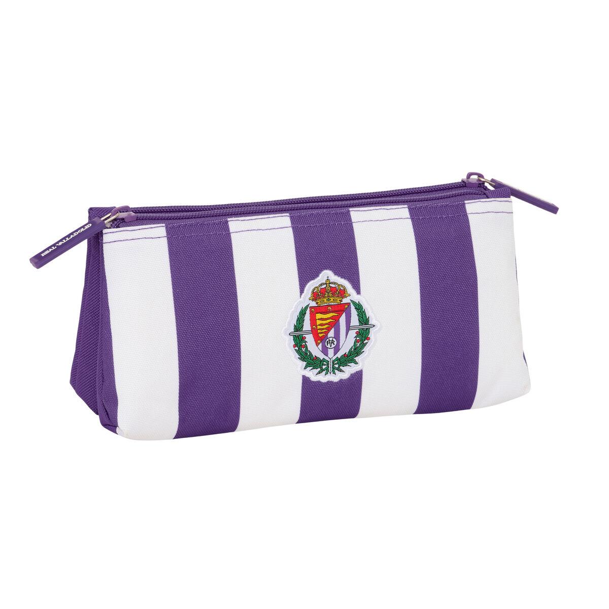 Rejsetoilettaske Real Valladolid C.F. - hvid/lilla, 22 × 10 × 8 cm