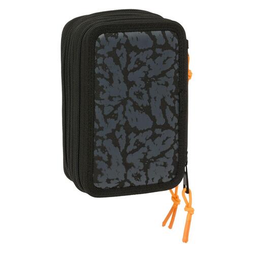 Tredobbelt Penalhus Naruto Sort 12,5 x 19,5 x 5,5 cm 37 Dele
