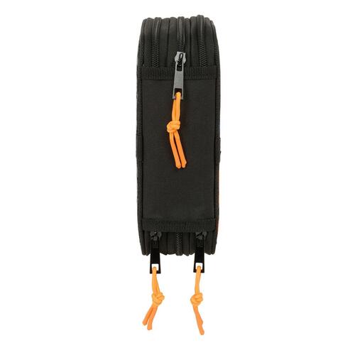 Tredobbelt Penalhus Naruto Sort 12,5 x 19,5 x 5,5 cm 37 Dele