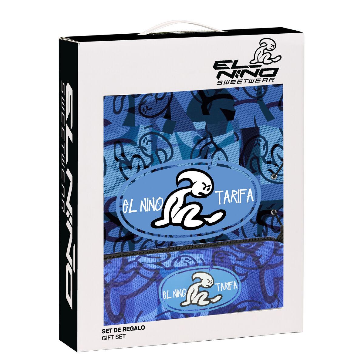 El Niño gavesæt - blå/sort vadsæk og folder, 2 dele