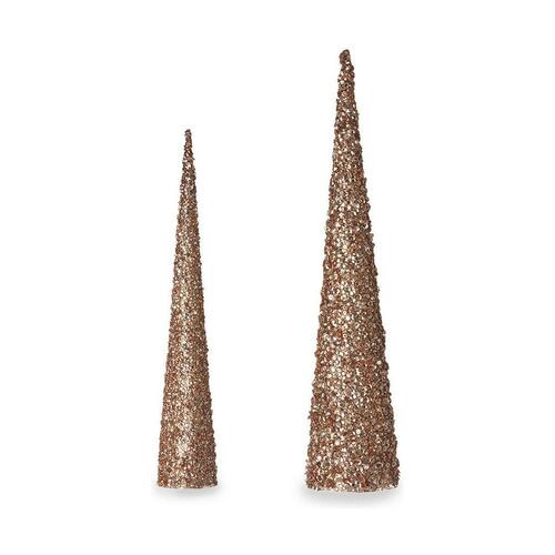 Indretning Jul Kegler Paillietter 9,5 x 60 x 9,5 cm 8,5 x 8,5 x 40 cm Gylden Bronze