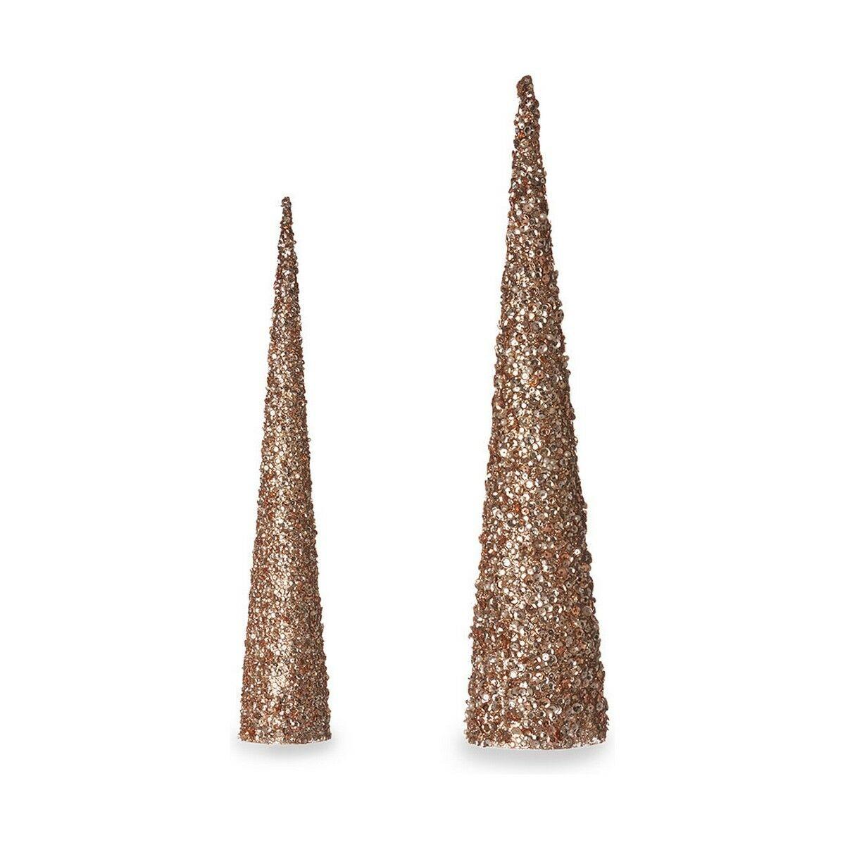 Indretning Jul Kegler Paillietter 9,5 x 60 x 9,5 cm 8,5 x 8,5 x 40 cm Gylden Bronze