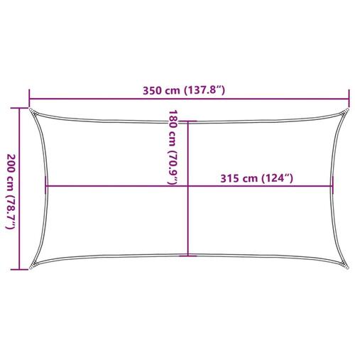 Solsejl 2,5x3,5 m 160 g/m² HDPE mørkegrøn
