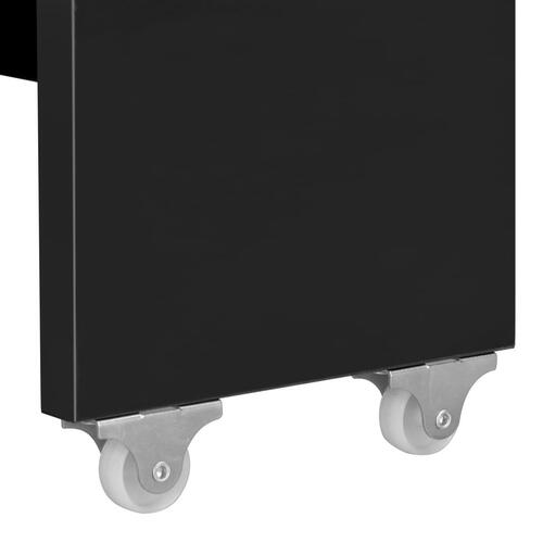 Udvideligt spisebord 175 x 90 x 75 cm sort højglans
