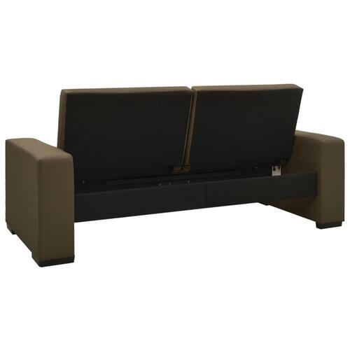 Sovesofa kunstlæder brun