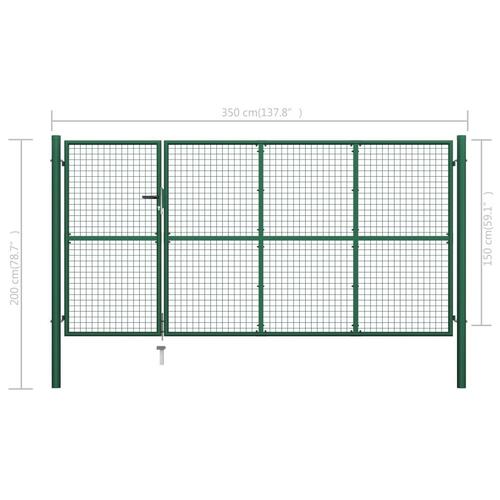Havelåge 350 x 150 cm stål grøn