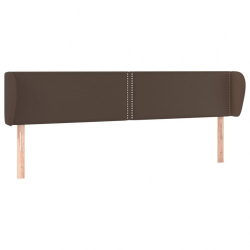 Sengegavl med kanter 183x23x78/88 cm kunstlæder brun