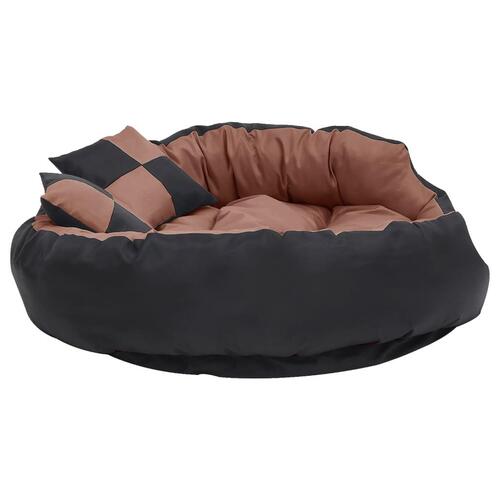 Hundepude 110x80x23 cm vendbar og vaskbar sort og brun