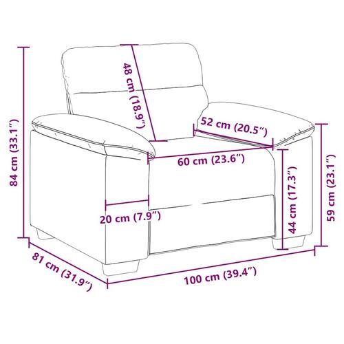 Lænestol 60 cm kunstlæder hvid