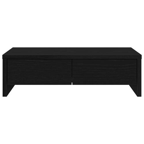 Skærmholder med skuffer 50x27x15 cm konstrueret træ sort eg