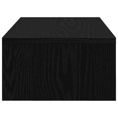 Skærmholder med skuffer 50x27x15 cm konstrueret træ sort eg