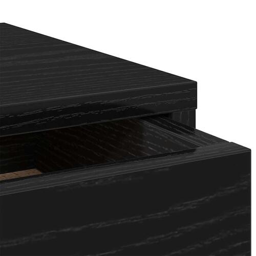 Skærmholder med skuffer 50x27x15 cm konstrueret træ sort eg