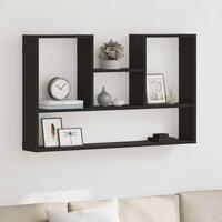 Vægreol 99x15x60 cm konstrueret træ sort egetræsfarve
