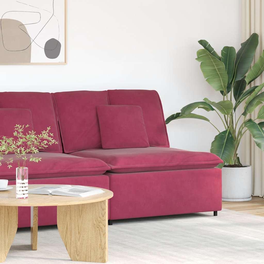 Modulopbygget sofacentermodul med hynder 100 cm vinrød billede