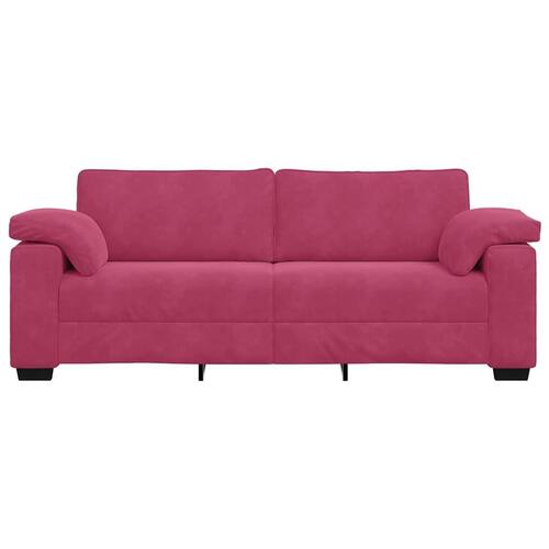 3-personers sofa 178 cm fløjl vinrød