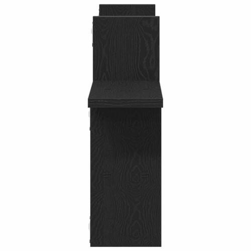 Væghylder 2 stk. 38x12x38 cm konstrueret træ sort egetræsfarve