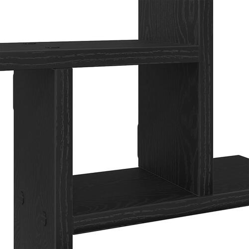 Væghylder 2 stk. 38x12x38 cm konstrueret træ sort egetræsfarve