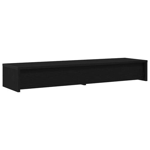 Skærmstander med skuffer 100x27x15 cm konstrueret træ sort eg