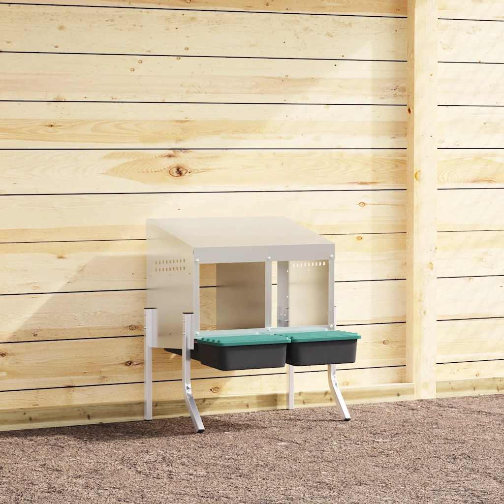 Redekasse til høns med 2 rum og ben galvaniseret stål