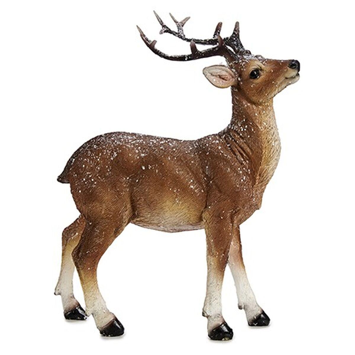 Juledekoration hjort - Krist+ hvid/brun 8,5 × 21 × 17 cm