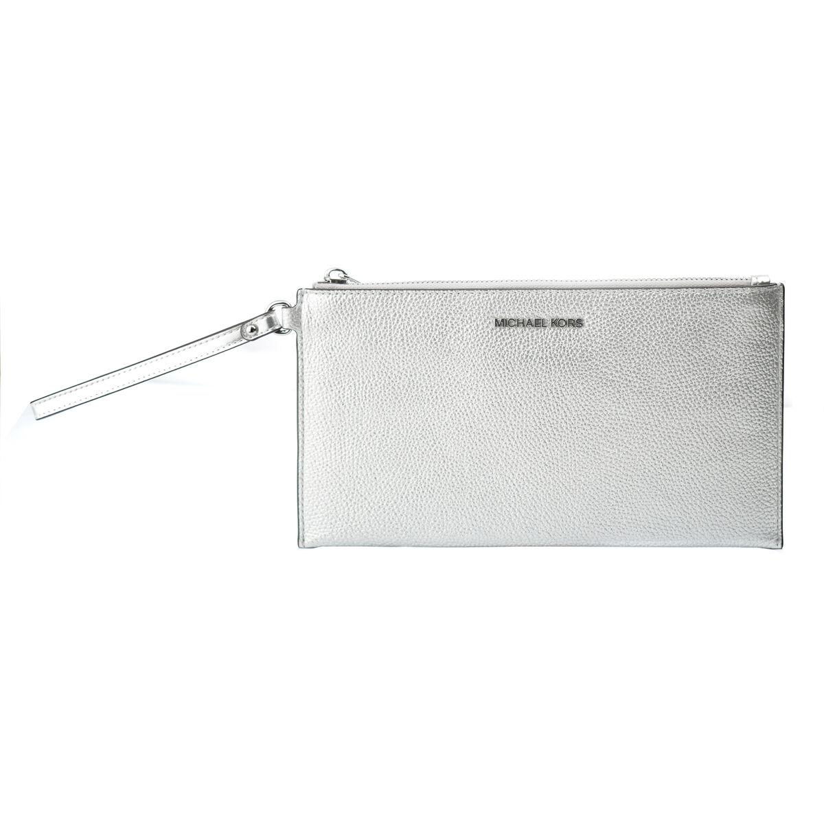 Michael Kors håndtaske i læder - Silver (24 × 14 × 5 cm)