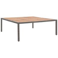 Havebord 200x200x74 cm polyrattan og akacietræ grå