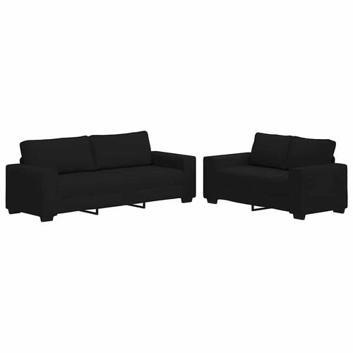 2 personers sofa med hynder stof sort