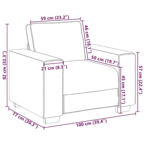 Lænestol 60 cm stof sort