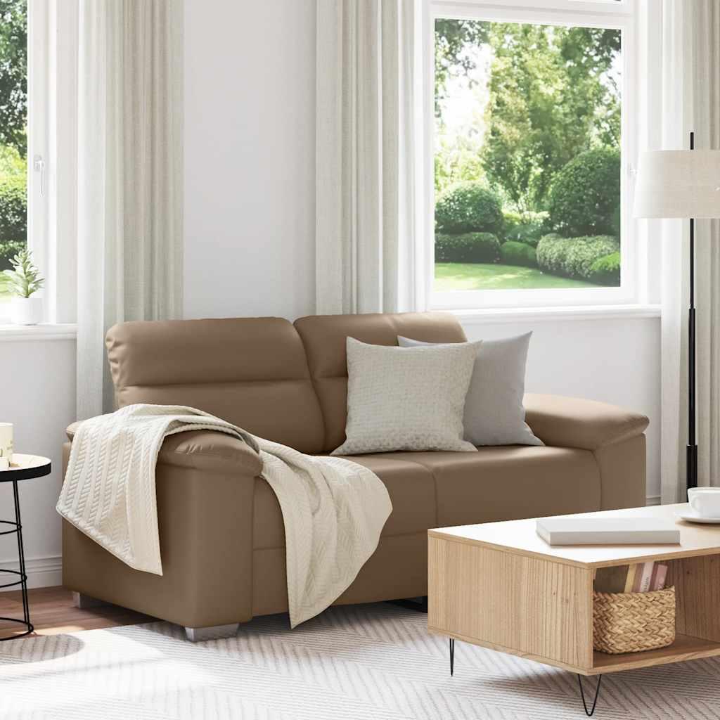 2-personers sofa cappuccino 120 cm kunstlæder billede