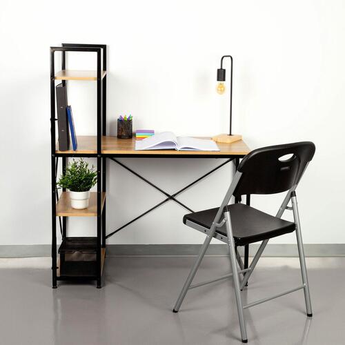 Skrivebord med hylde Max Home Stål Melamin spånplade 100 x 120 x 52 cm