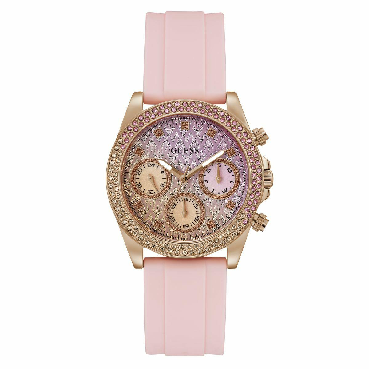 Guess dameur GW0032L4, pink silikonerem (Ø 38 mm)