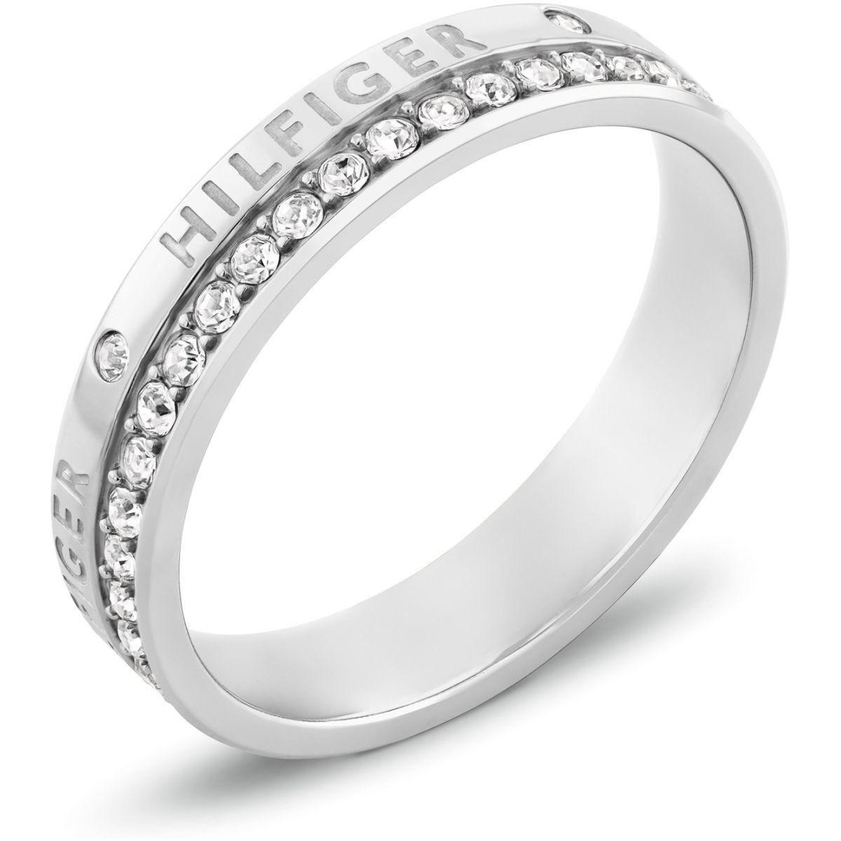 Tommy Hilfiger ring til kvinder, sølvfarvet - str. 16 (2780910D)