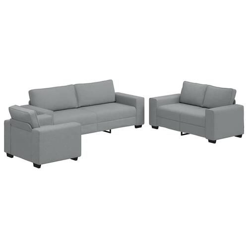 3 personers sofa med hynder stof lysegrå