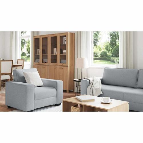 3 personers sofa med hynder stof lysegrå