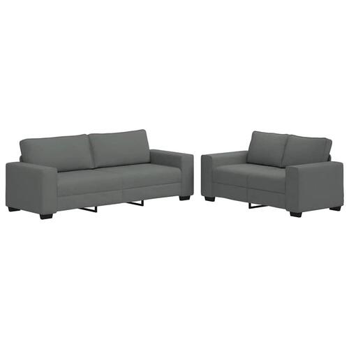 2 personers sofa med hynder stof mørkegrå