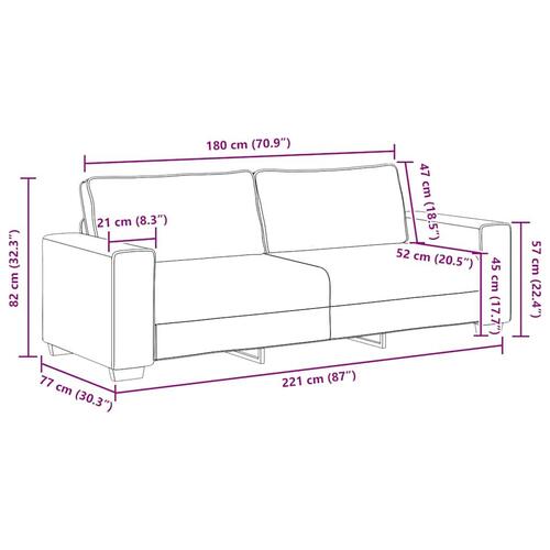 2 personers sofa med hynder stof mørkegrå