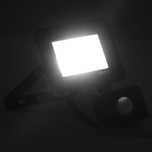 LED-projektør med sensor 20 W kold hvid
