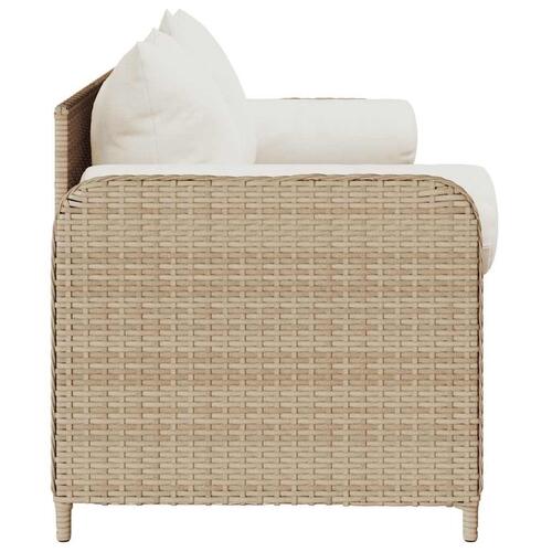 3-personers havesofa med hynder polyrattan beige