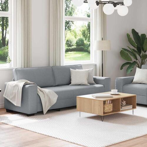 2 personers sofa med hynder stof lysegrå