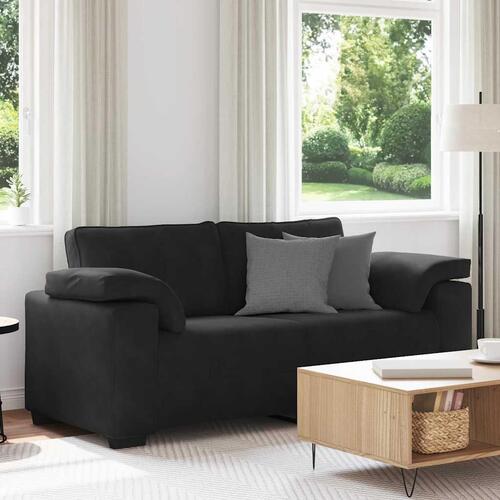 Elskovssofa 140 cm fløjl sort