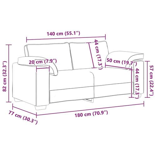 Elskovssofa 140 cm fløjl sort