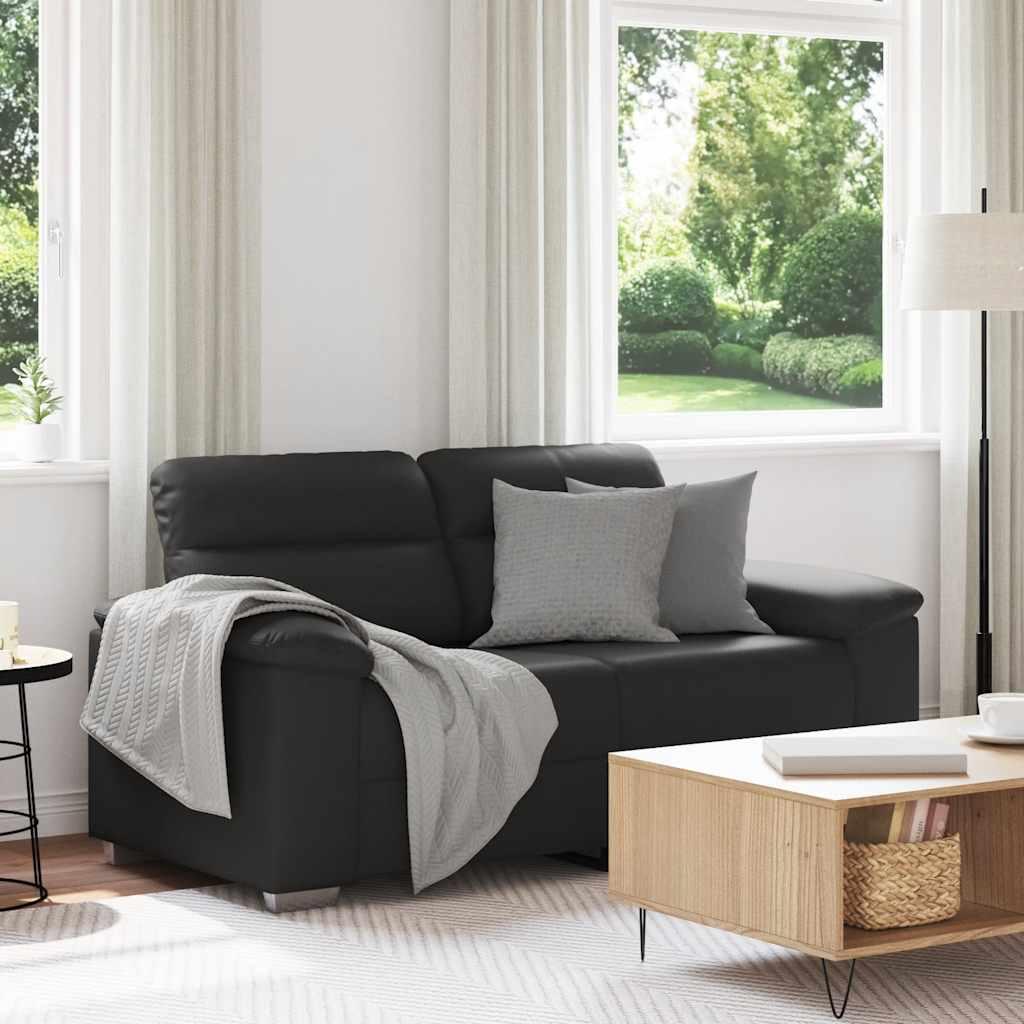 2-personers sofa 120 cm kunstlæder sort