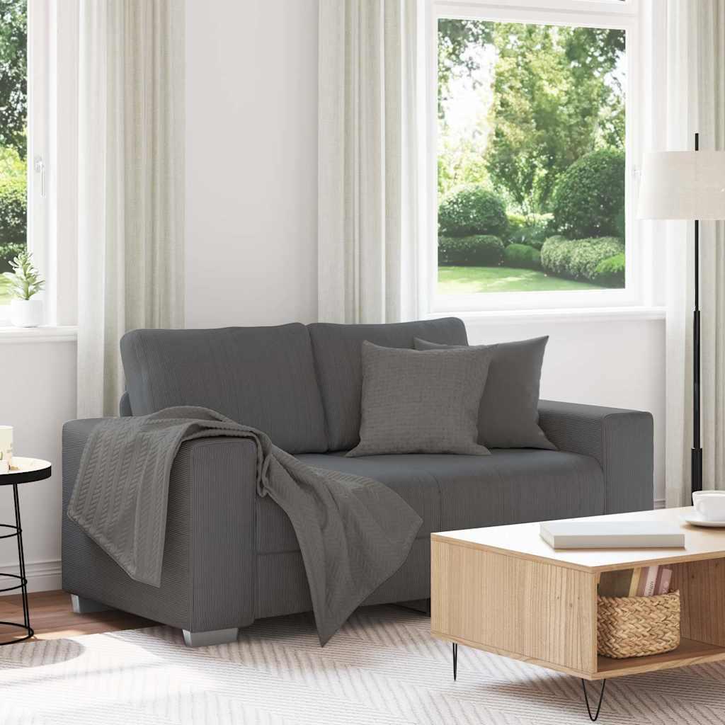 Elskovssofa 120 cm fløjlsstof mørkegrå