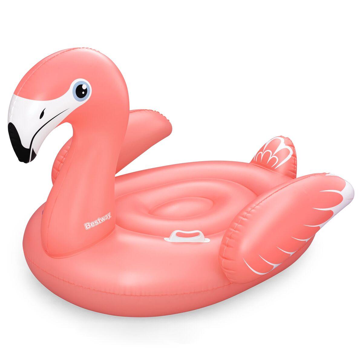 Bestway oppustelig flamingo med håndtag - 148 × 127 × 99 cm - til strand og pool (+3 år) billede