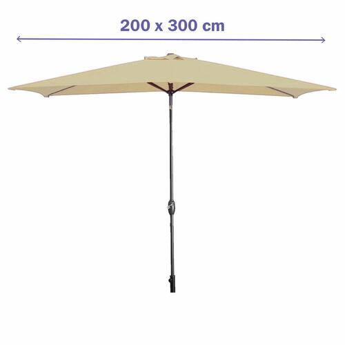 Marbueno Parasoll Stål 8 Spidser 200x300 cm Polyester Brun Have, Pool, Terrasse 10492
