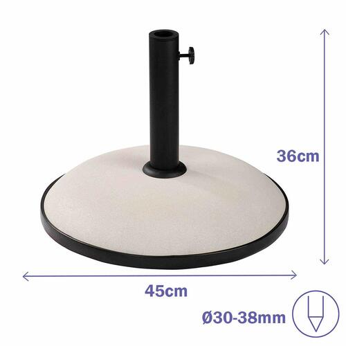 Marbueno Base Parasol Rund Cement 45x36 cm 20KG Hvid Have, Pool, Terrasse 10451