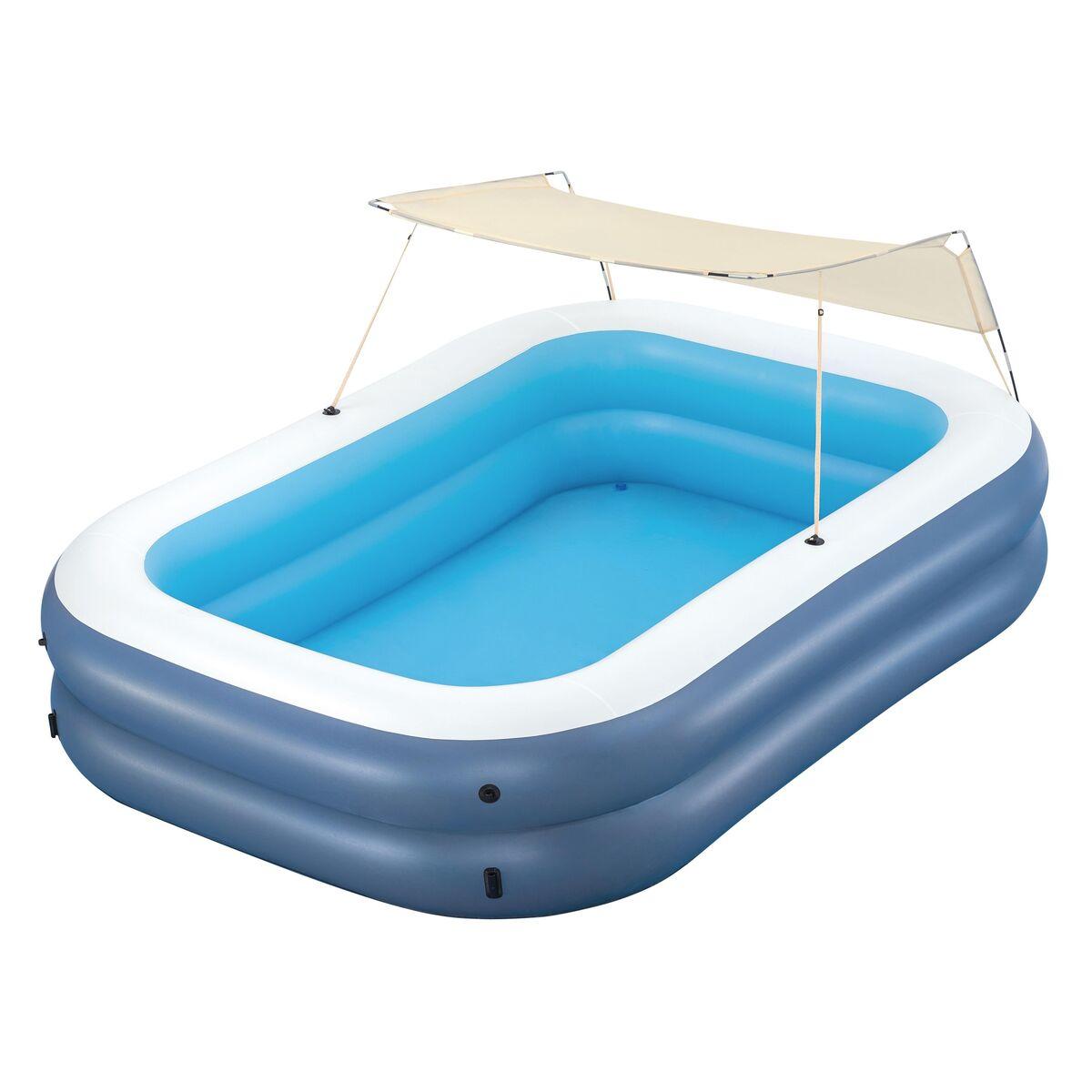 Bestway oppustelig pool med solsejl, 2 kamre - 254 × 178 × 140 cm (6+)